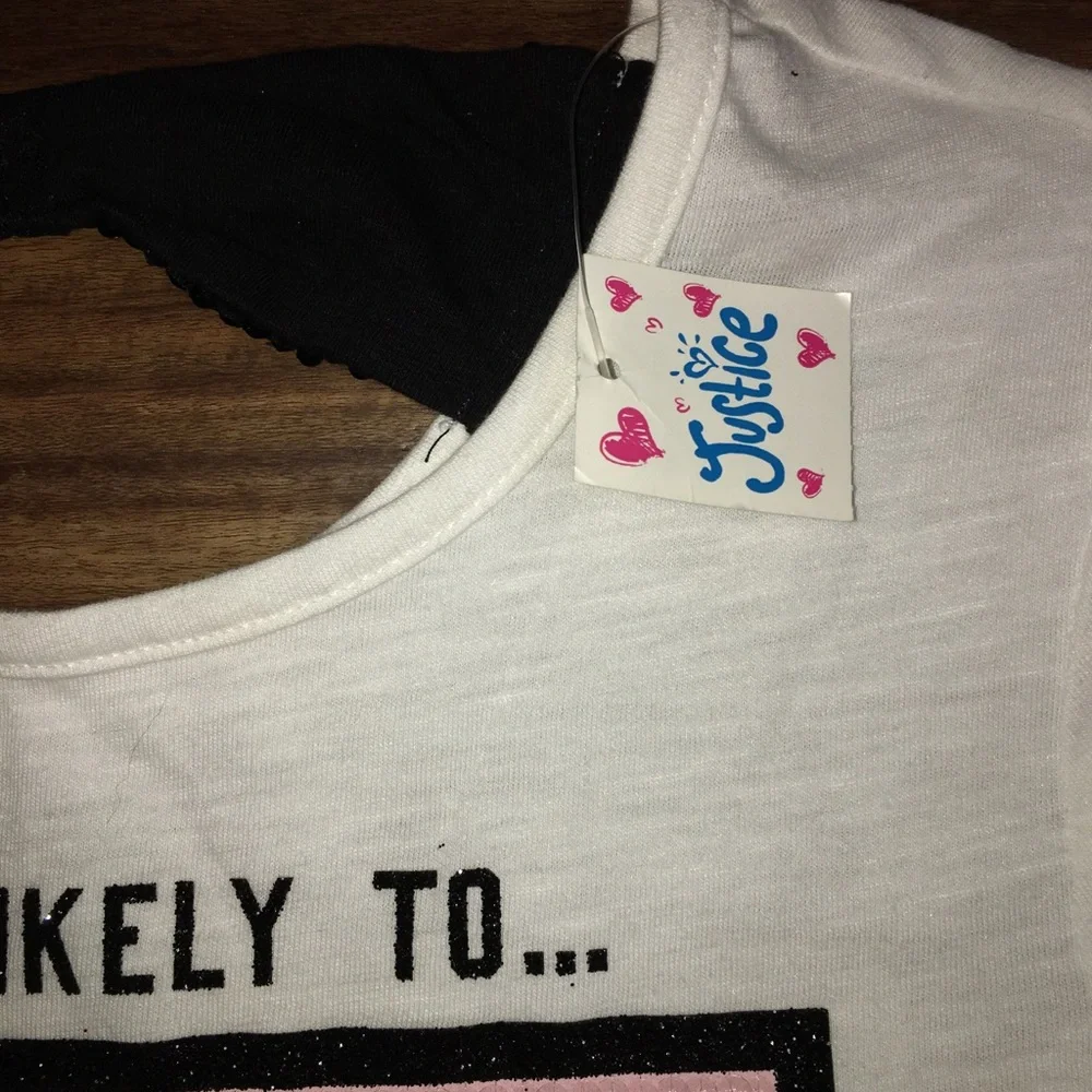 Justice Graphic Tee with Dalmatian Print with Sequins